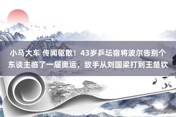 小马大车 传闻驱散！43岁乒坛宿将波尔告别个东谈主临了一届奥运，敌手从刘国梁打到王楚钦