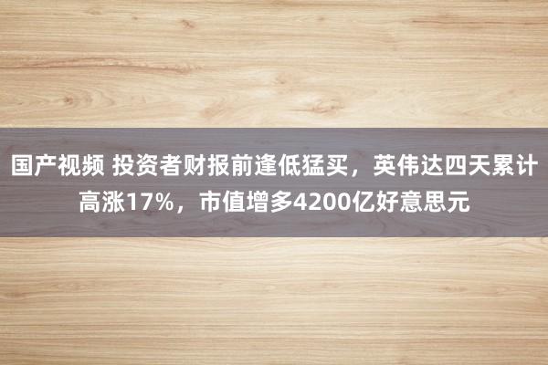 国产视频 投资者财报前逢低猛买，英伟达四天累计高涨17%，市值增多4200亿好意思元