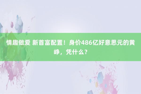 情趣做爱 新首富配置！身价486亿好意思元的黄峥，凭什么？