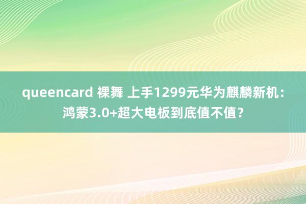 queencard 裸舞 上手1299元华为麒麟新机：鸿蒙3.0+超大电板到底值不值？