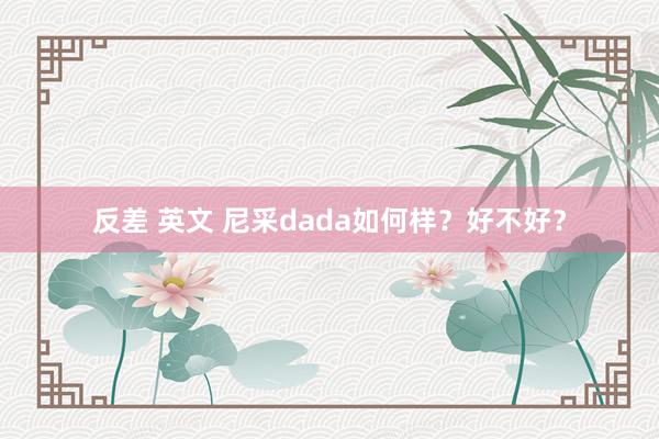 反差 英文 尼采dada如何样？好不好？